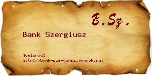 Bank Szergiusz névjegykártya